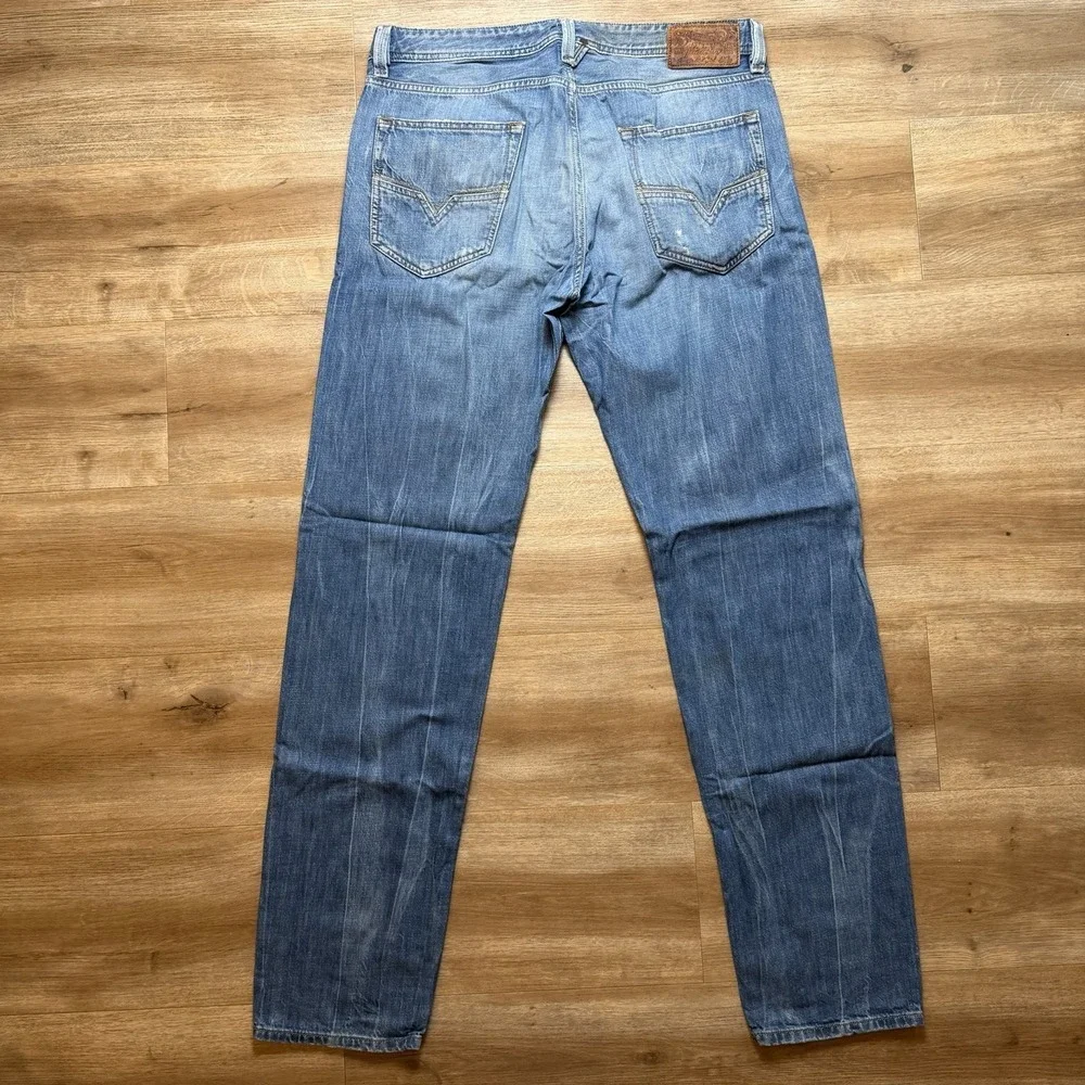 Diesel Larkee-T Jeans Men 33x34 Blue Regular Tapered Distressed‎ Denim 008V1